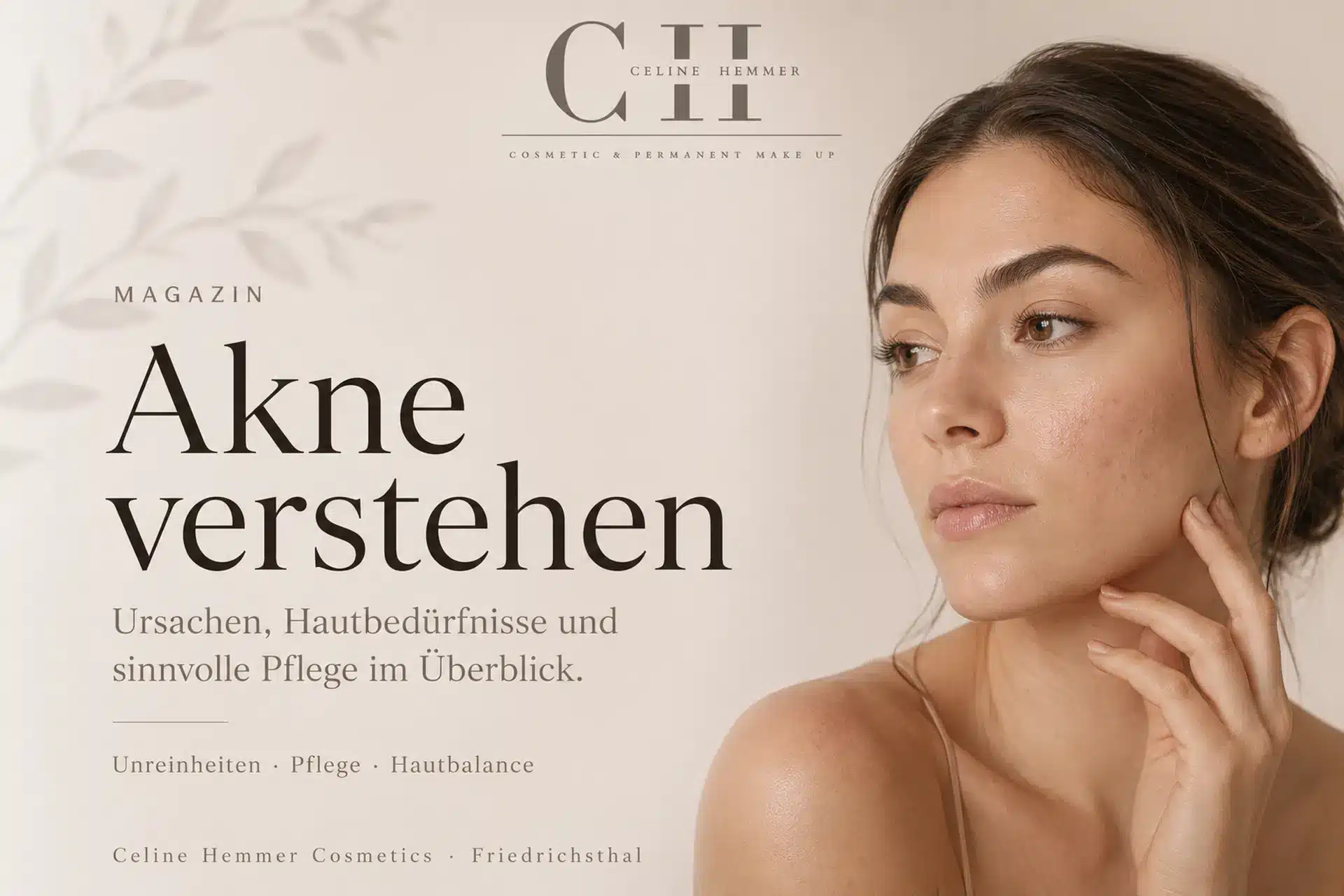 Magazin-Beitragsbild von Celine Hemmer Cosmetics zum Thema Akne verstehen, Unreinheiten und Hautbalance