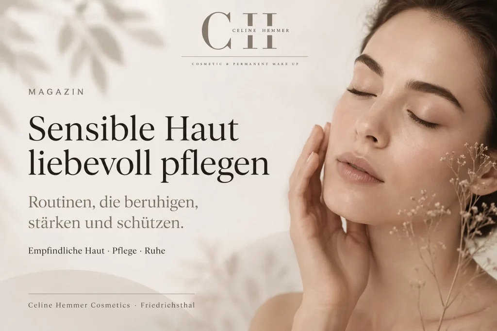 Magazin-Beitragsbild von Celine Hemmer Cosmetics zum Thema sensible Haut liebevoll pflegen und beruhigen