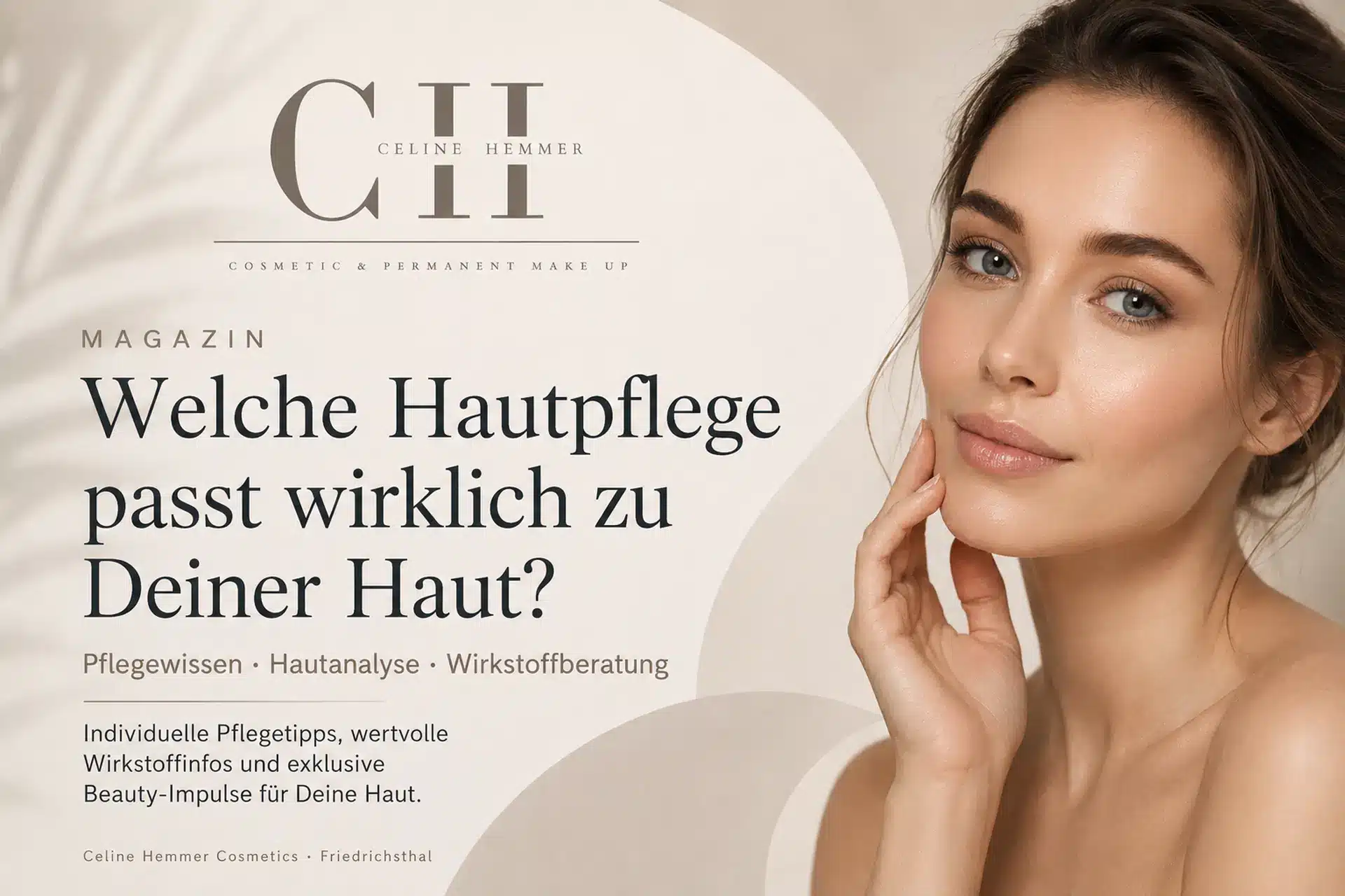 Magazin-Beitragsbild von Celine Hemmer Cosmetics zum Thema welche Hautpflege wirklich zur eigenen Haut passt